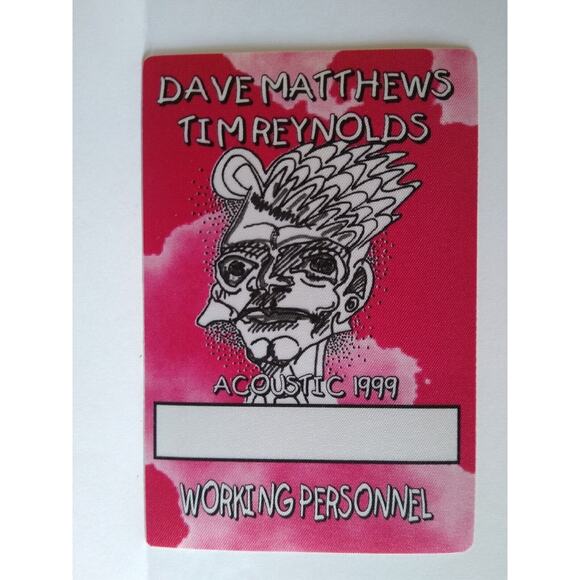 Dave Matthews Tim Reynolds Acoustic Backstage Pass 1999 Vintage Original Cloth - Picture 1 of 1